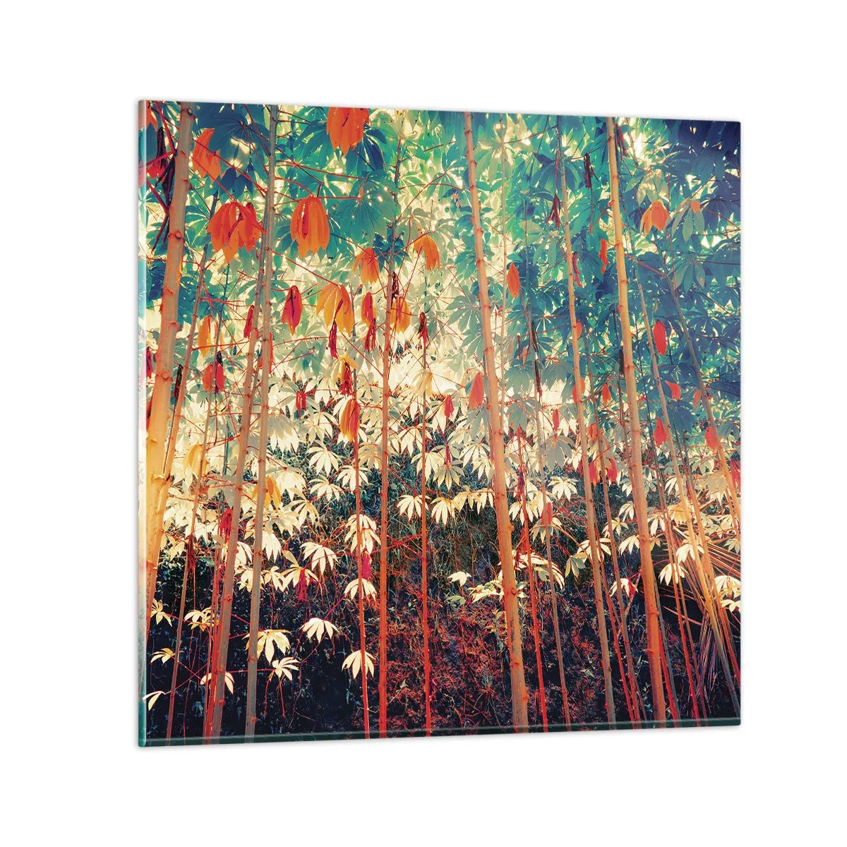 Glasbild - Bild auf glas - Das geheime Leben der Blätter - 40x40 cm