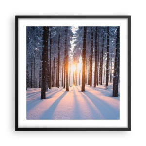 Poster in einem schwarzem Rahmen - Ganz klar schwarz auf weiß - 50x50 cm