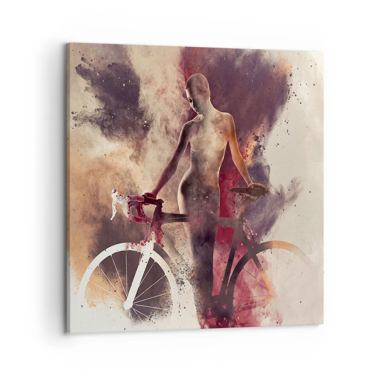 Bild auf Leinwand - Leinwandbild - Eine Fahrradseele in Marmorformen - 50x50 cm