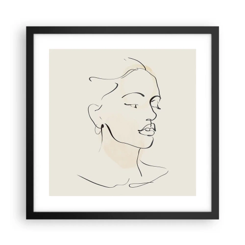 Poster in einem schwarzem Rahmen - Eine bestimmte Linie - 40x40 cm