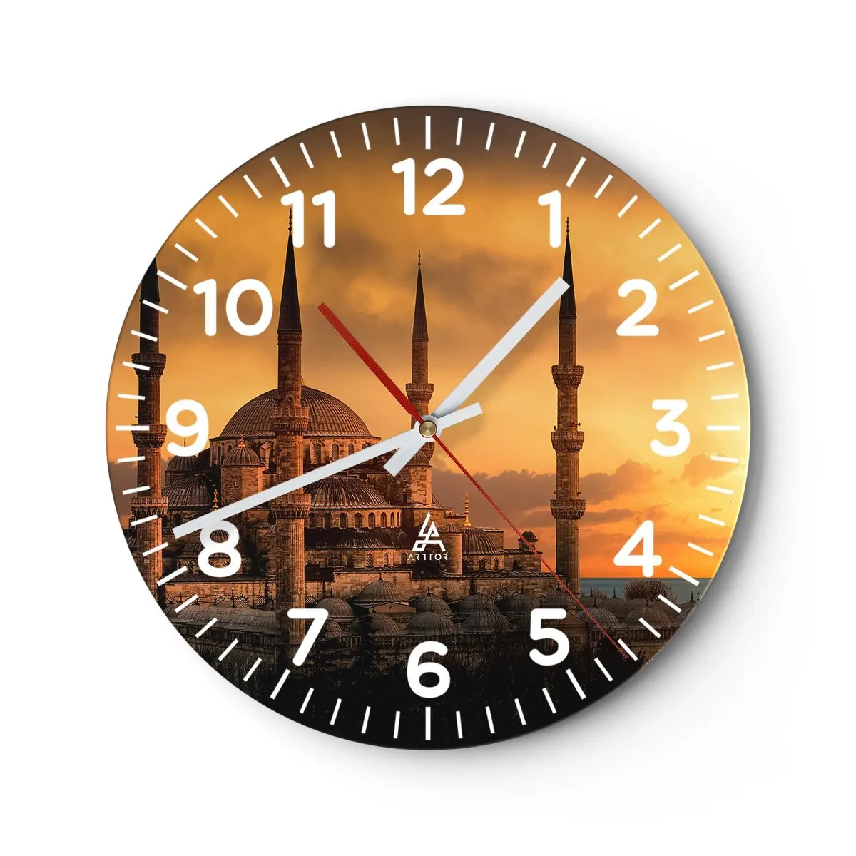 Wanduhr - Glasuhr - Gott ist großartig - 30x30 cm