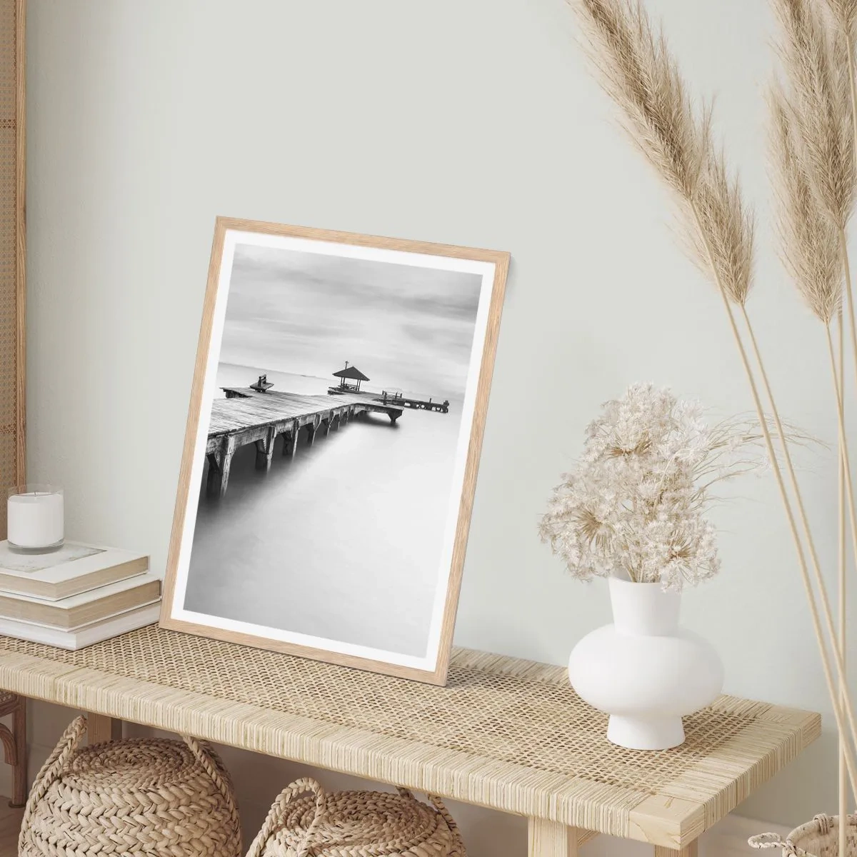 Poster in einem Rahmen aus heller Eiche - In die Ferne - 61x91 cm