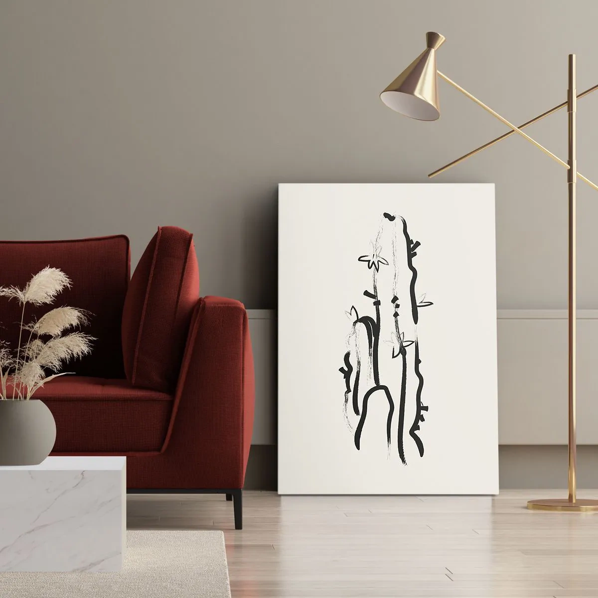 Bild auf Leinwand - Leinwandbild - Blühendes Kraut - 65x120 cm