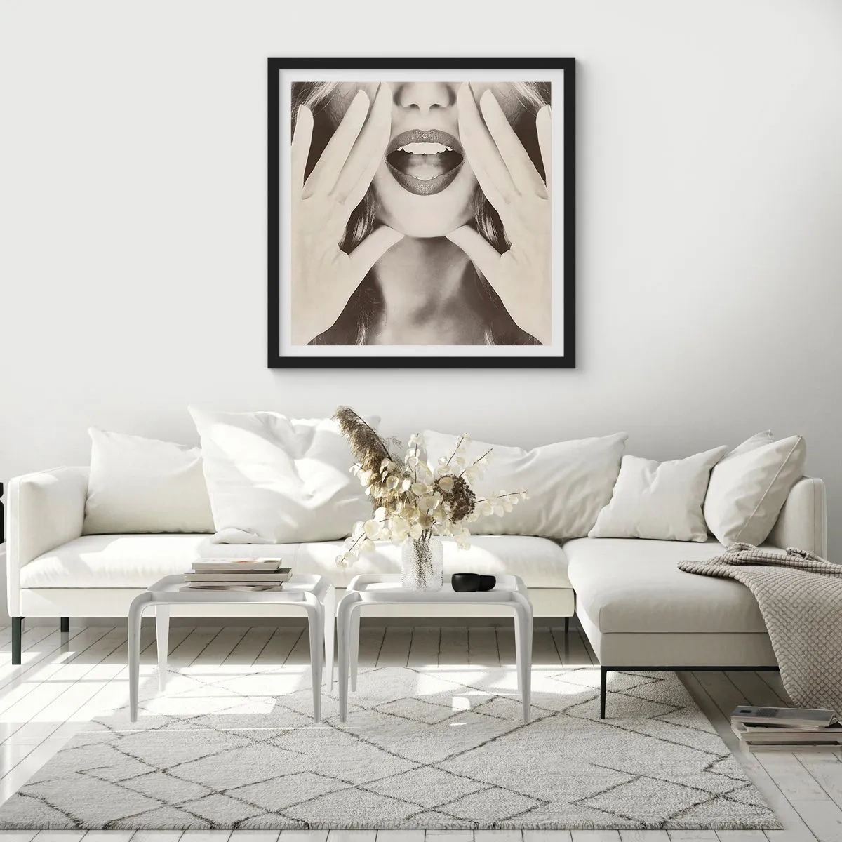 Poster in einem schwarzem Rahmen - Ich komme schon! - 30x30 cm