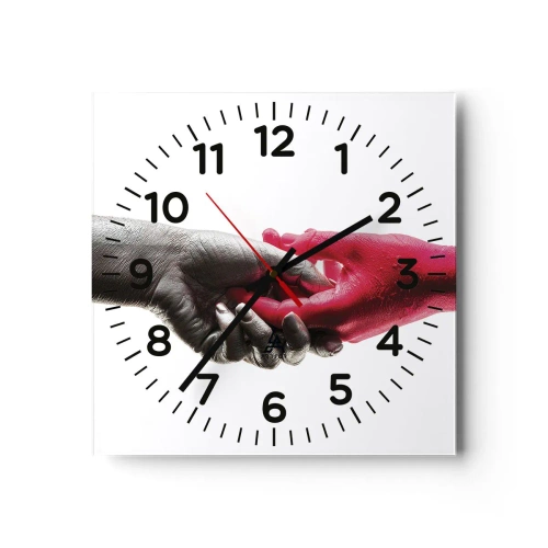 Wanduhr - Glasuhr - Gemeinsam, obwohl anders - 30x30 cm
