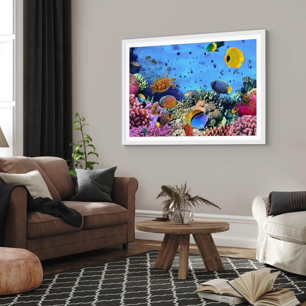 Poster in einem weißen Rahmen - Und was wissen wir über das Leben ... - 70x50 cm