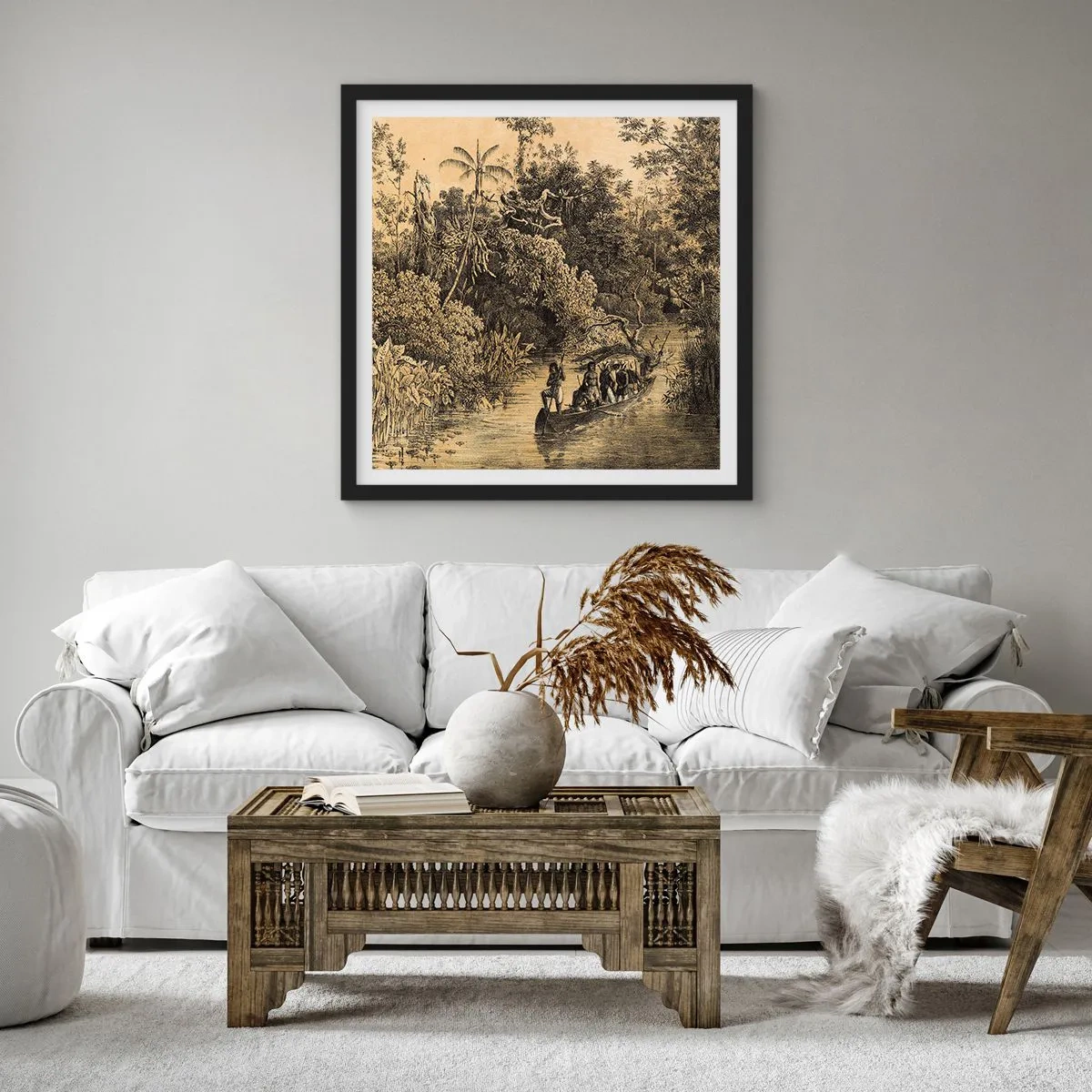 Poster in einem schwarzem Rahmen - Expedition zur Quelle - 60x60 cm