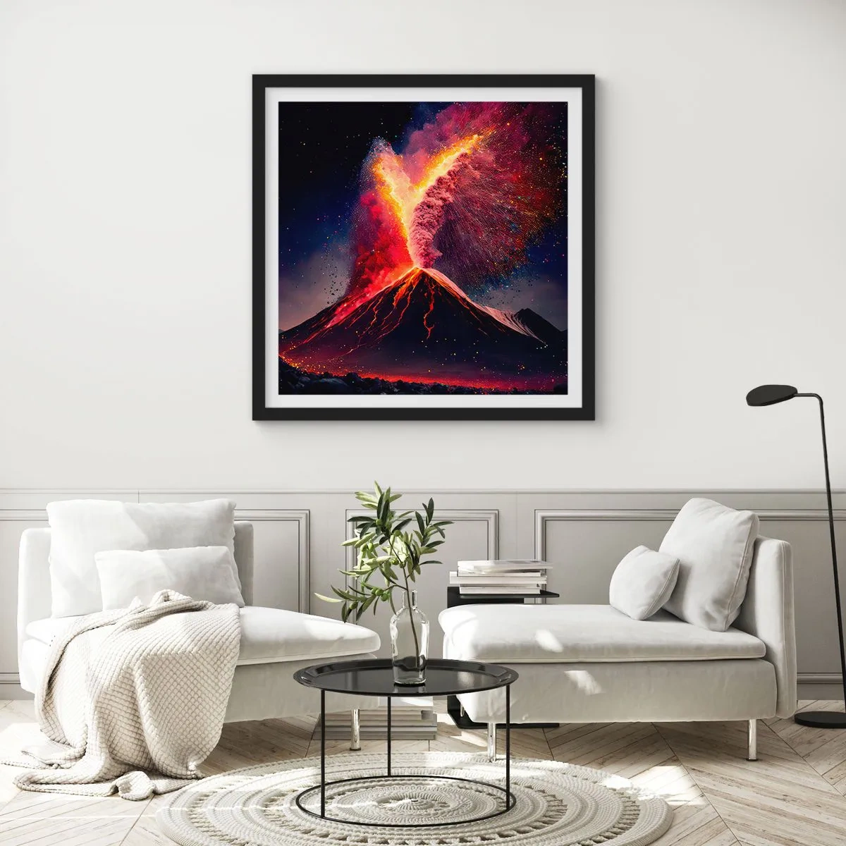 Poster in einem schwarzem Rahmen - Schönheit und Horror - 30x30 cm