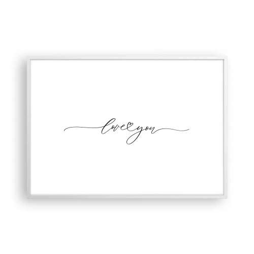 Poster in einem weißen Rahmen - Schwarz auf weiß - 100x70 cm