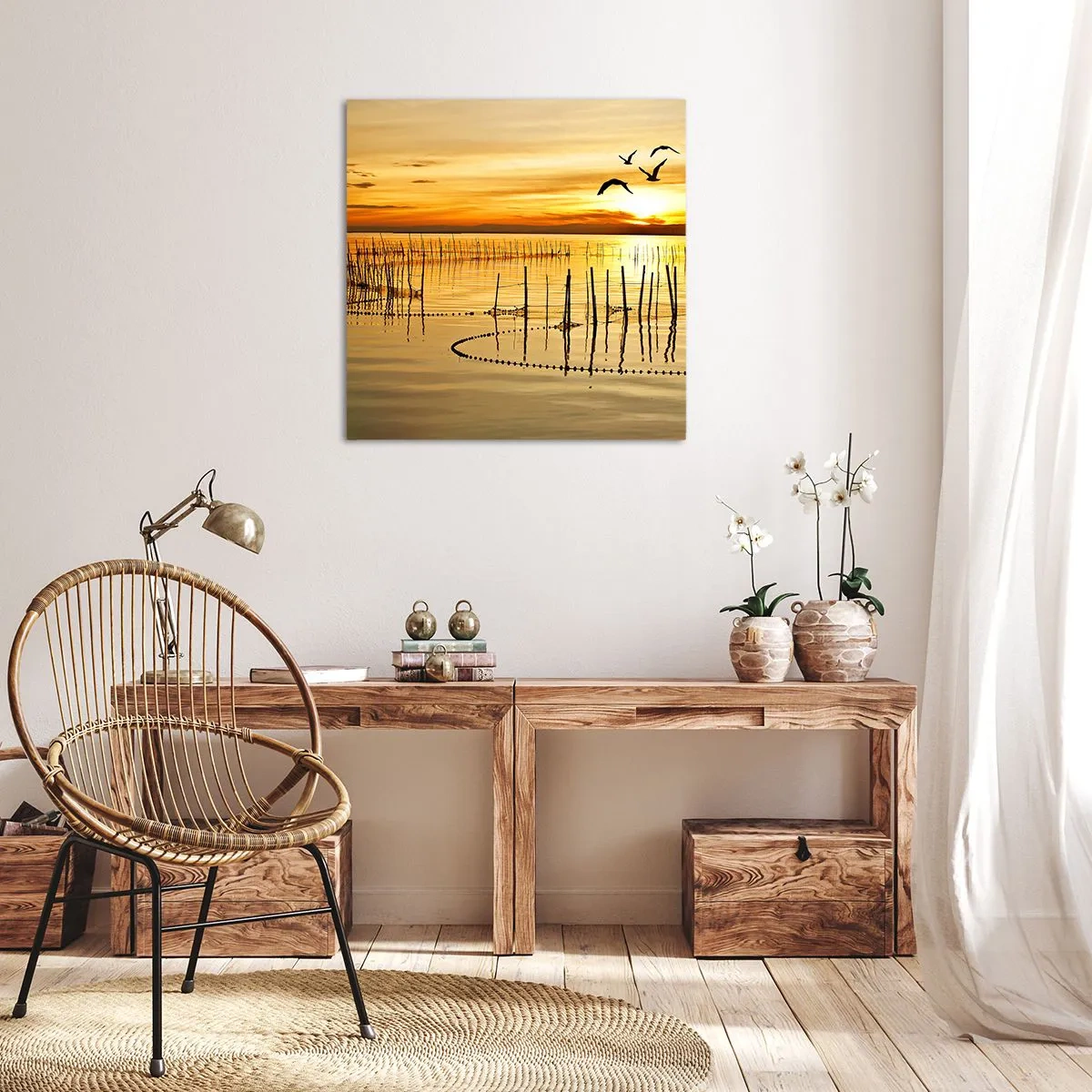 Bild auf Leinwand - Leinwandbild - In der Fischerei - 70x70 cm