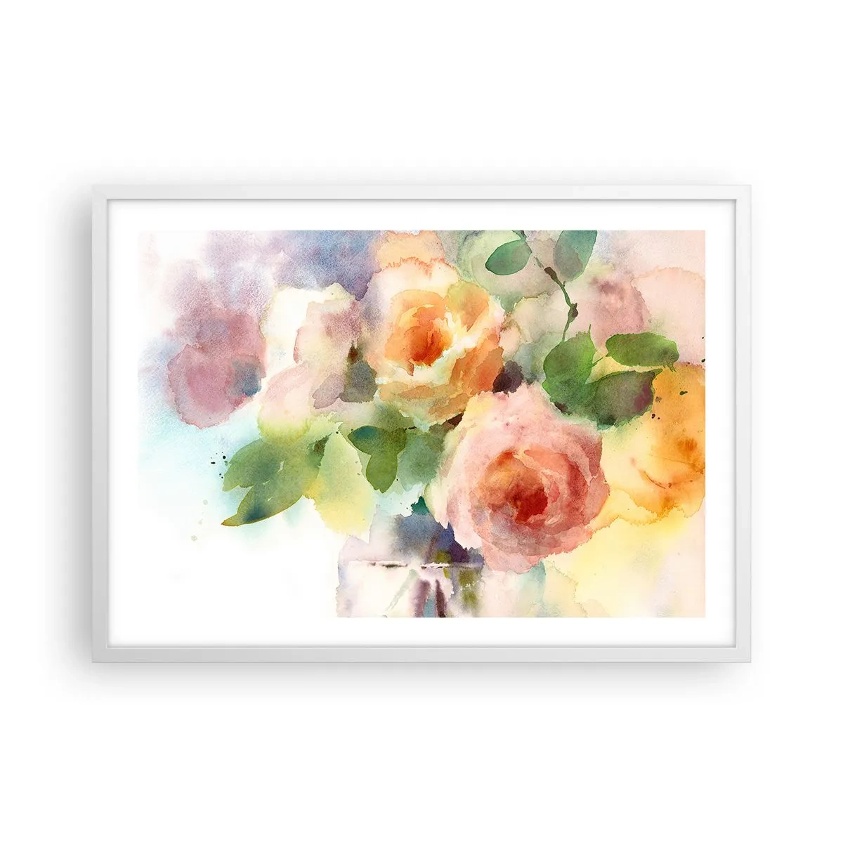 Poster in einem weißen Rahmen - Zart wie Aquarell - 70x50 cm