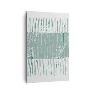 Bild auf Leinwand - Leinwandbild - Geometrisches Muster in Meeresgrün- und Weißtönen - 80x120cm - Marine Abstraktion - Moderne Wanddekoration für Wohnzimmer und Schlafzimmer ARTTOR