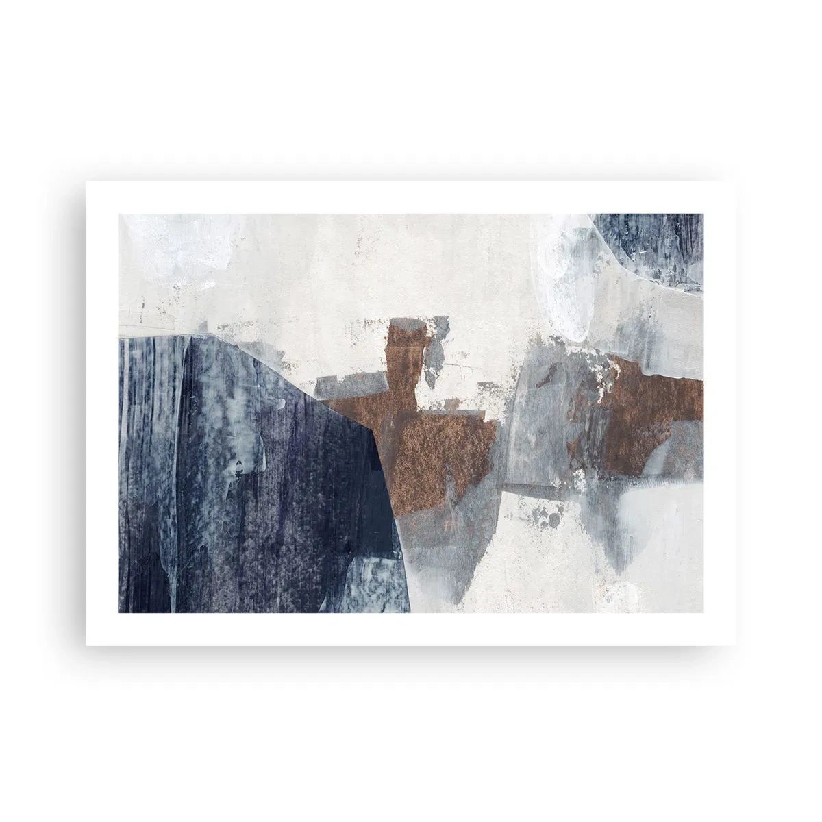 Poster - Blaue und braune Formen - 70x50 cm