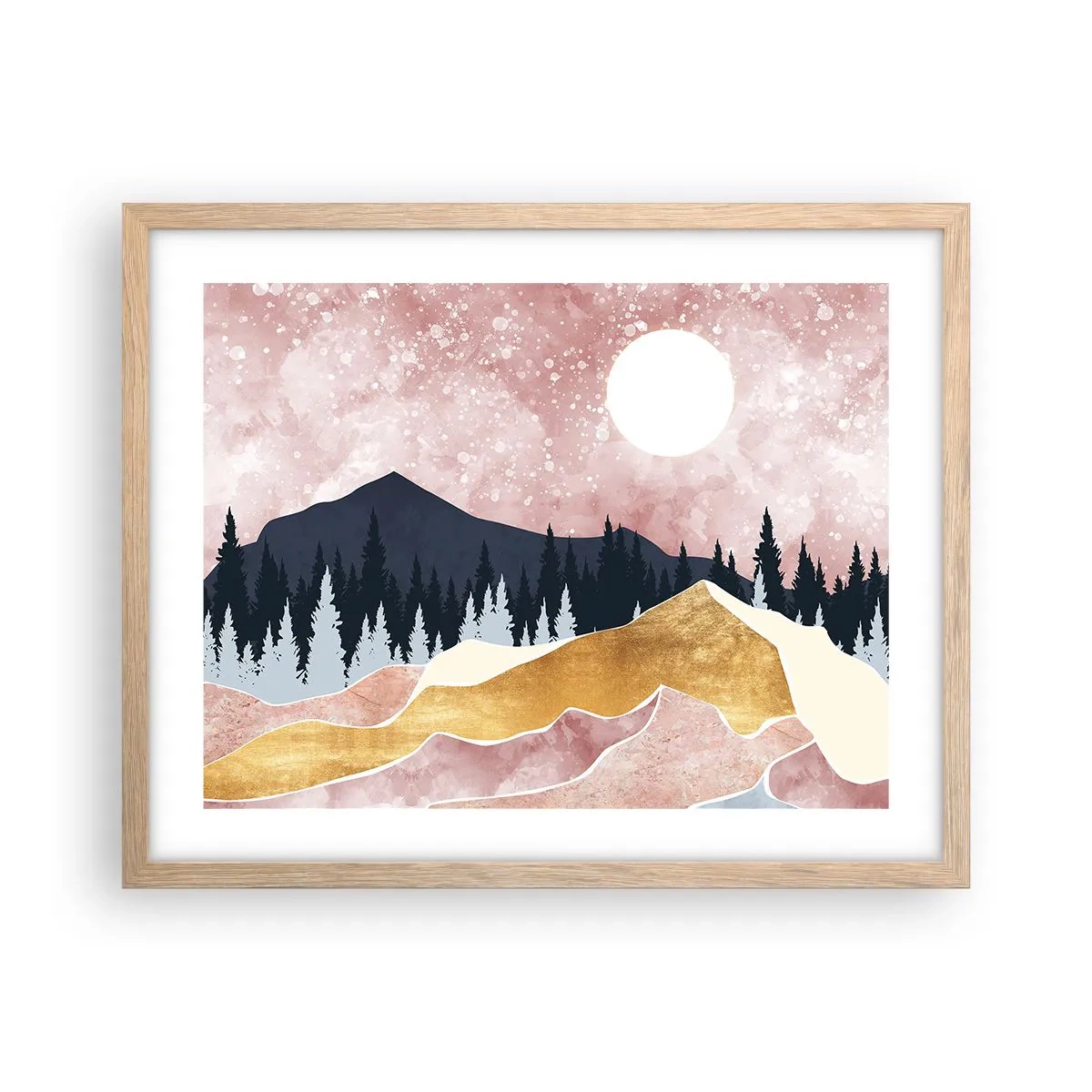 Poster in einem Rahmen aus heller Eiche - Nachtwache - 50x40 cm