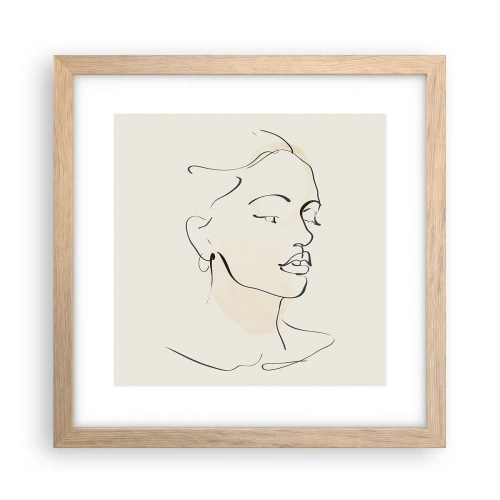 Poster in einem Rahmen aus heller Eiche - Eine bestimmte Linie - 30x30 cm
