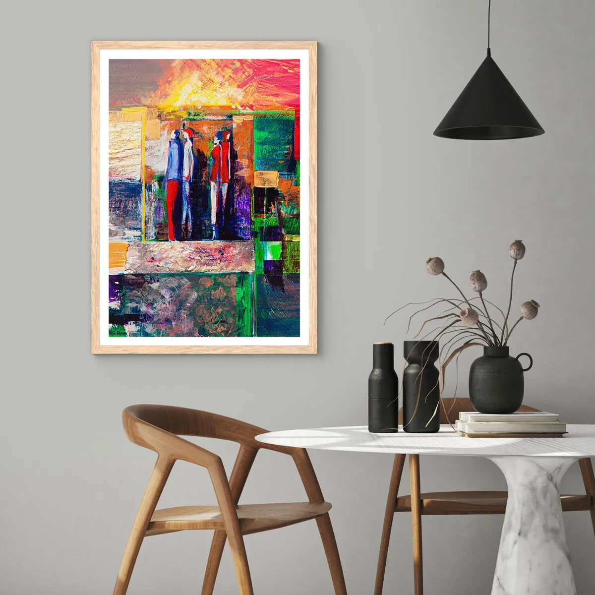 Poster in einem Rahmen aus heller Eiche - Beziehungen und Emotionen - 30x40 cm