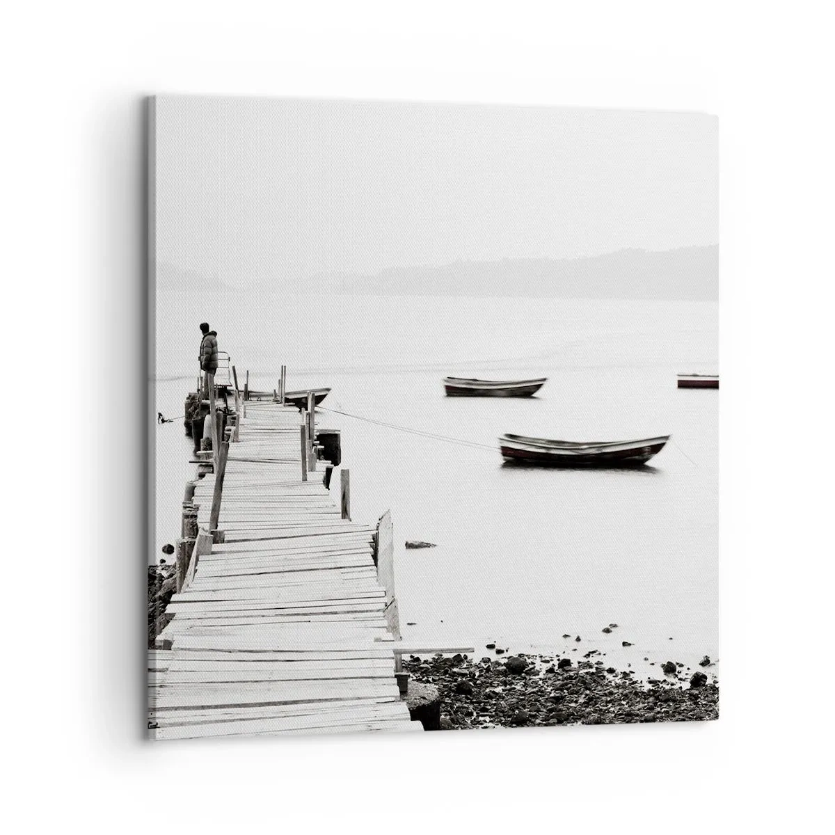 Bild auf Leinwand - Leinwandbild - Ruhig und sauber über dem Wasser - 60x60 cm