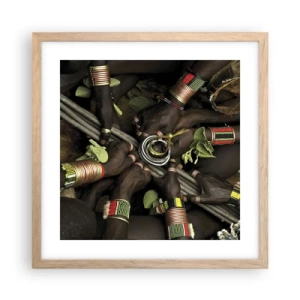 Poster in einem Rahmen aus heller Eiche - Wir sind zusammen - 40x40 cm