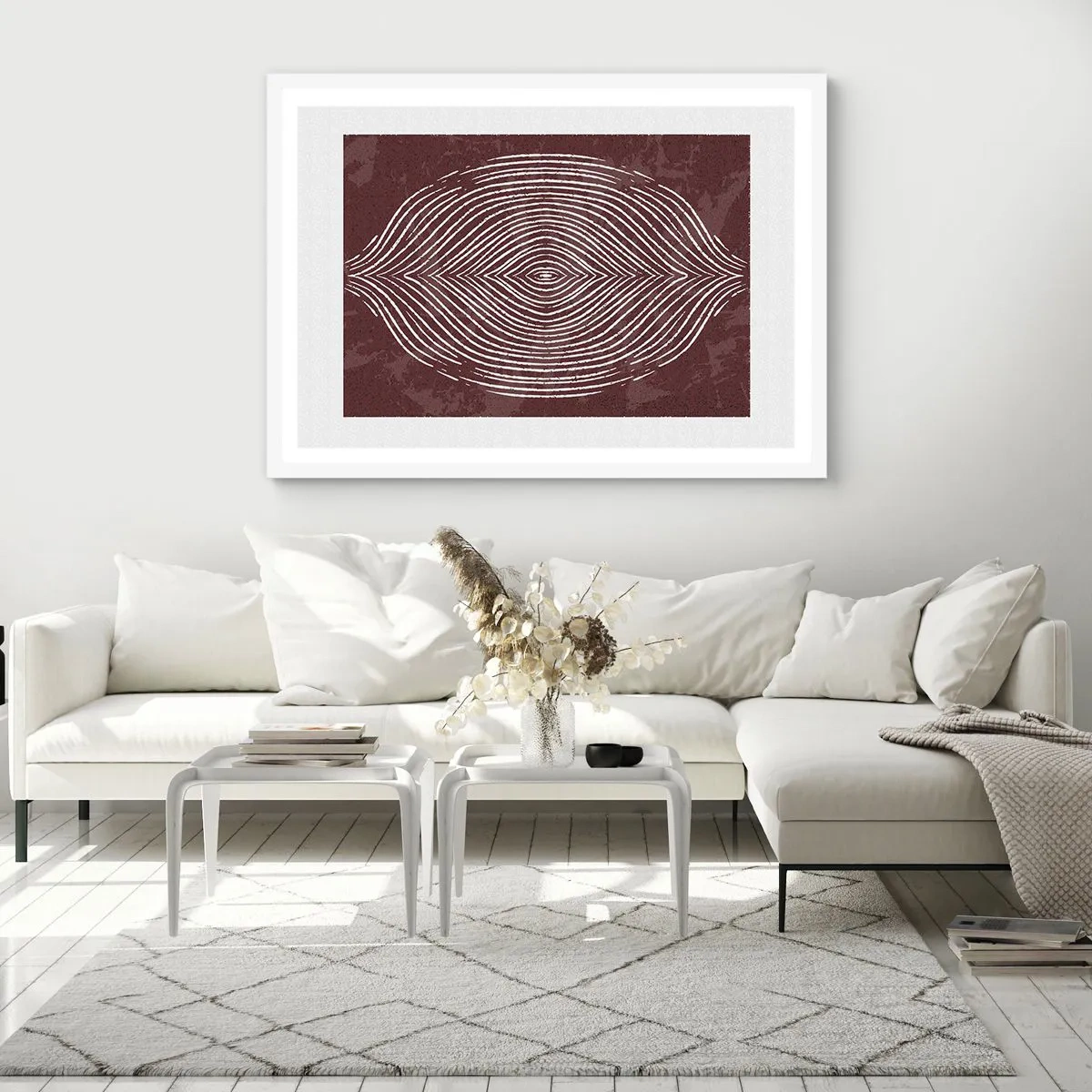 Poster in einem weißen Rahmen - Der Raum spricht - 70x50 cm