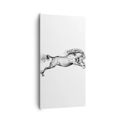 Bild auf Leinwand - Leinwandbild - Im Galopp festgehalten - 65x120 cm