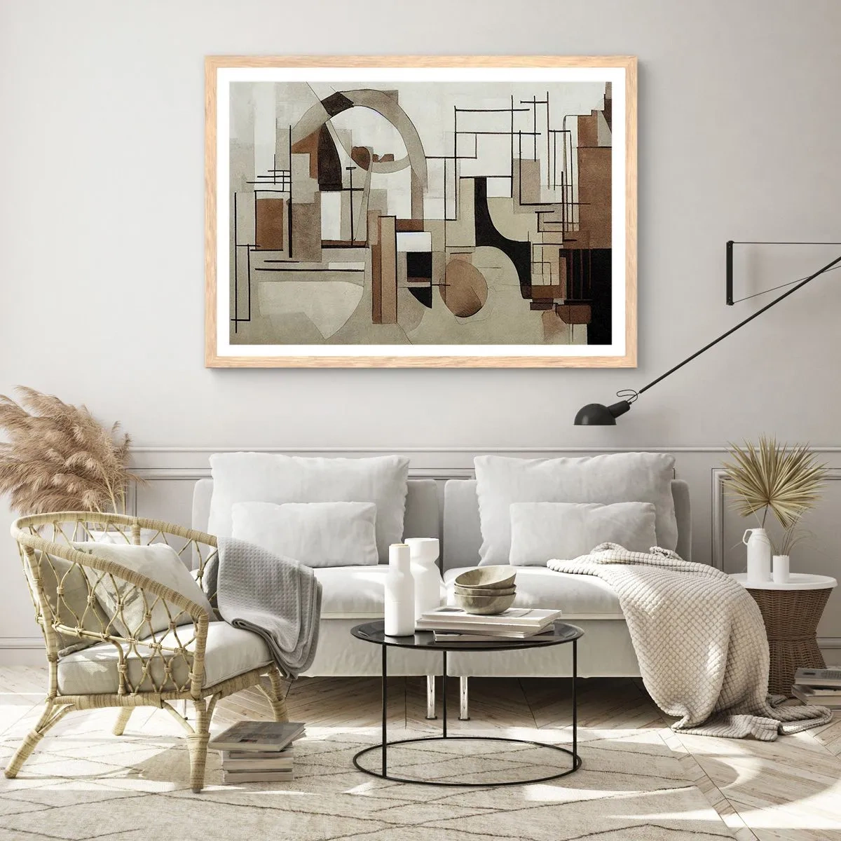 Poster in einem Rahmen aus heller Eiche - Stadtbild 2.0 - 70x50 cm