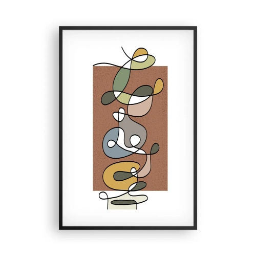 Poster in einem schwarzem Rahmen - Abstraktion, die ein Lächeln wert ist - 61x91 cm