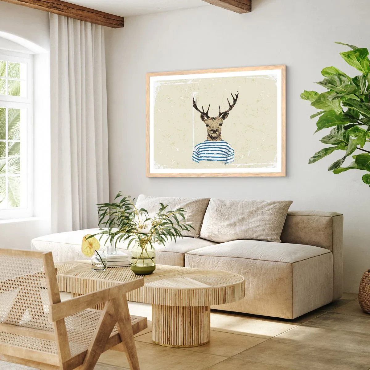 Poster in einem Rahmen aus heller Eiche - Weil ich gestreifte T-Shirts mag! - 40x30 cm