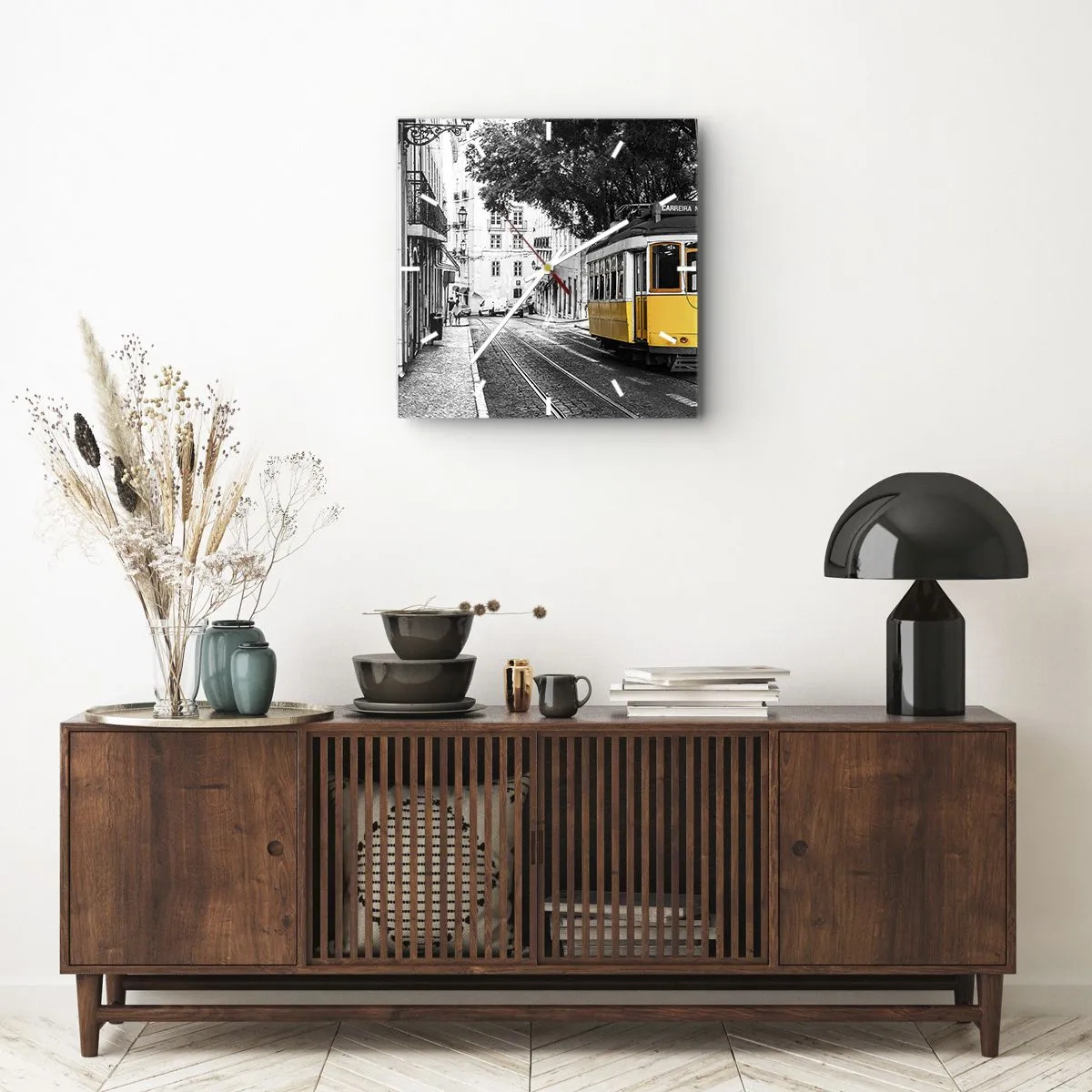 Wanduhr - Glasuhr - Und Fado im Hintergrund - 40x40 cm