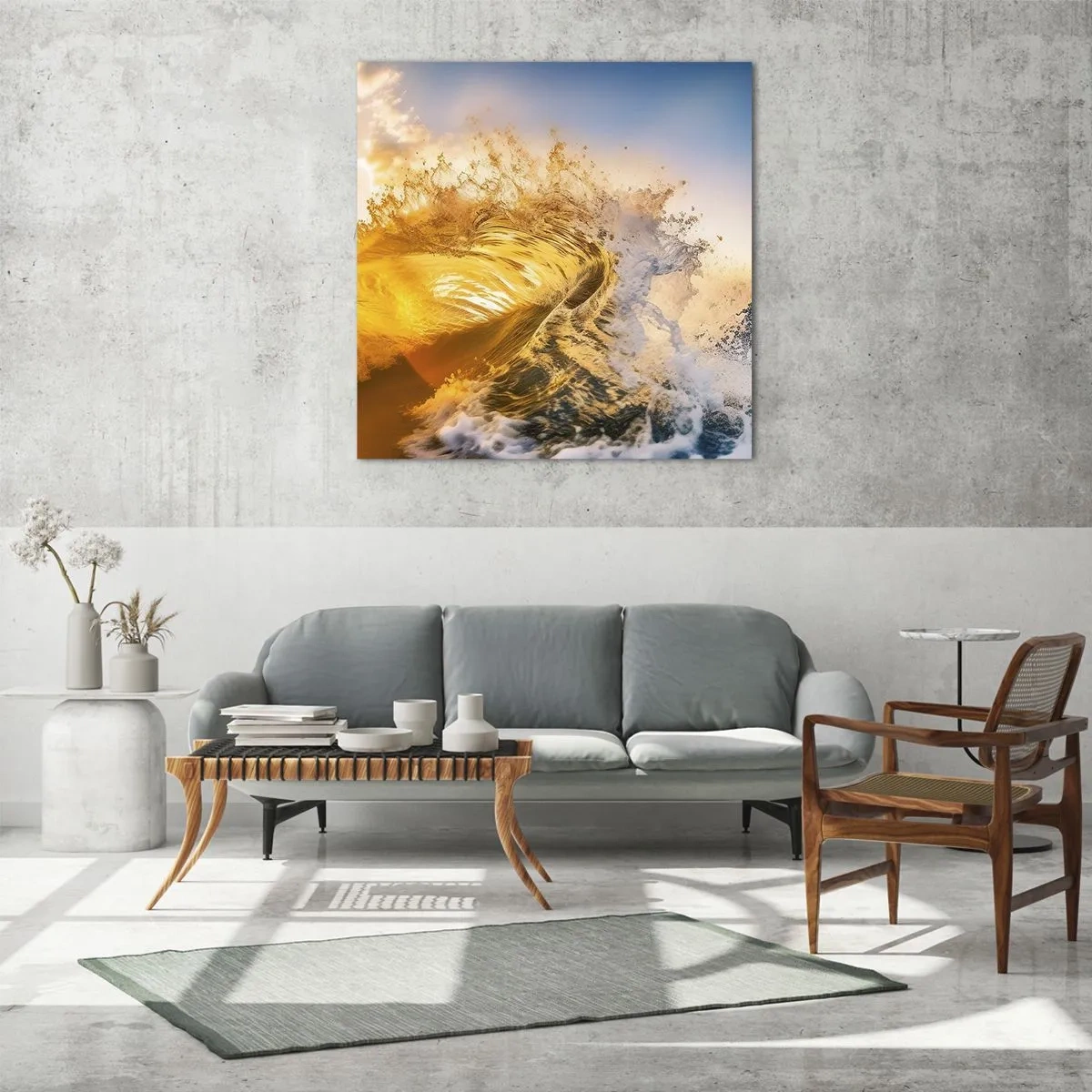 Glasbild - Bild auf glas - Spaß im Sand - 70x70 cm