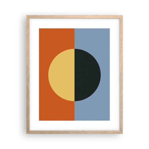 Poster in einem Rahmen aus heller Eiche - Eine Komposition aus Wärme und Kühle - 40x50 cm