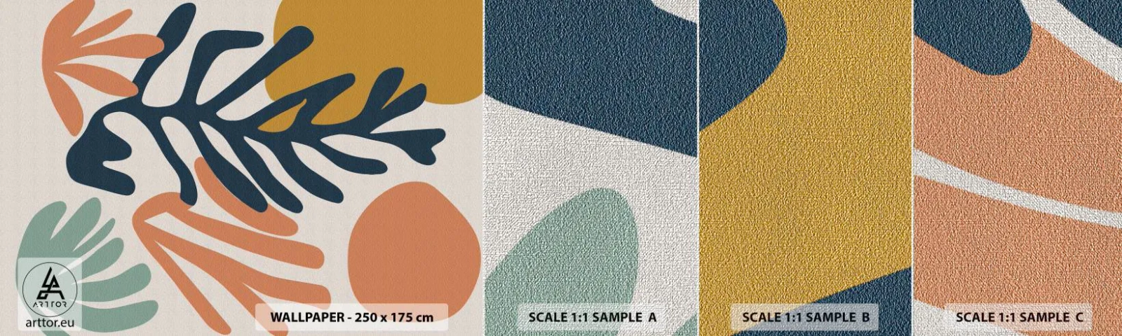 Fototapeten Muster Premium Canvas - Korallenmeere - Boho, Minimalistisch, Blatt - 100x30 cm