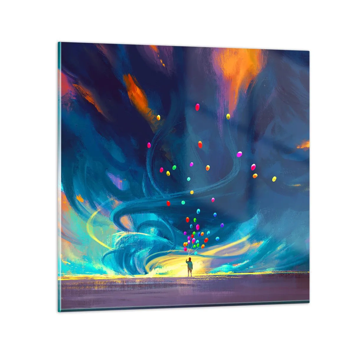 Glasbild - Bild auf glas - Zum blauen Wind - 70x70 cm