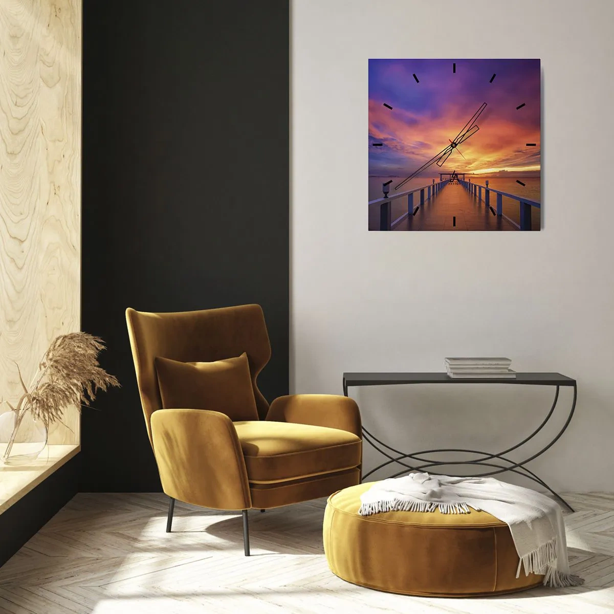 Wanduhr - Glasuhr - Ohne Ende - 40x40 cm