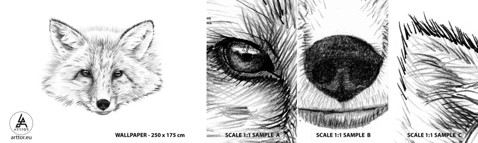 Fototapeten Muster Selbstklebend Deluxe Sticker - Können diese Augen lügen? - Tiere, Fuchs, Grafik - 100x30 cm