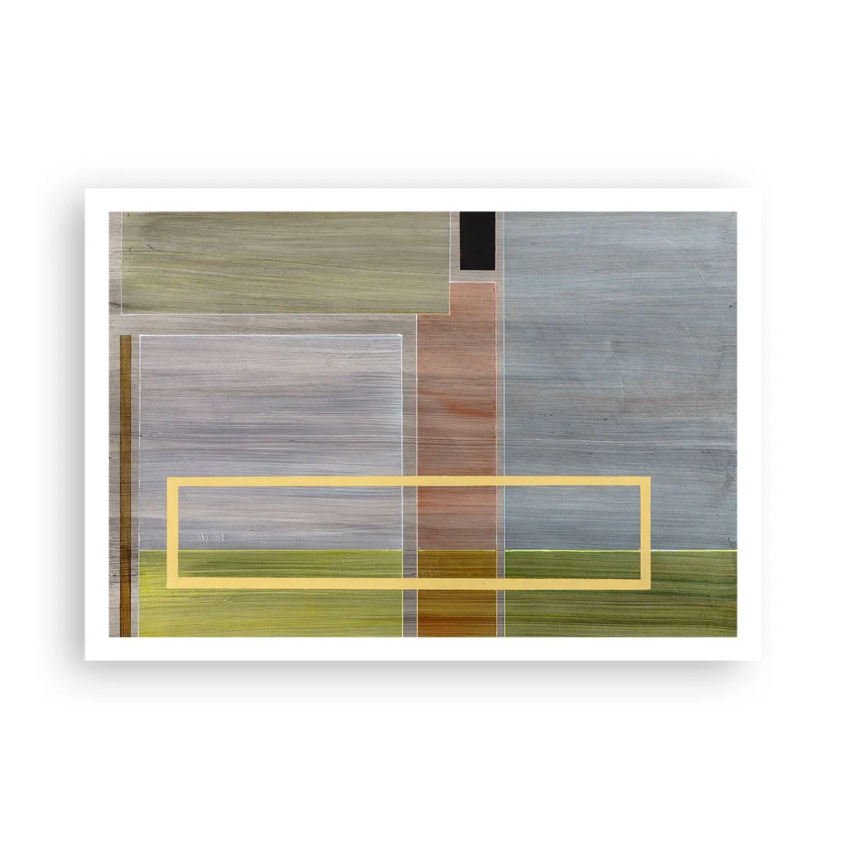 Poster - Geometrische Komposition in Pastellfarben mit Rechtecken - 100x70cm - Einfach und ruhig - Moderne Wanddekoration für Wohnzimmer und Schlafzimmer ARTTOR