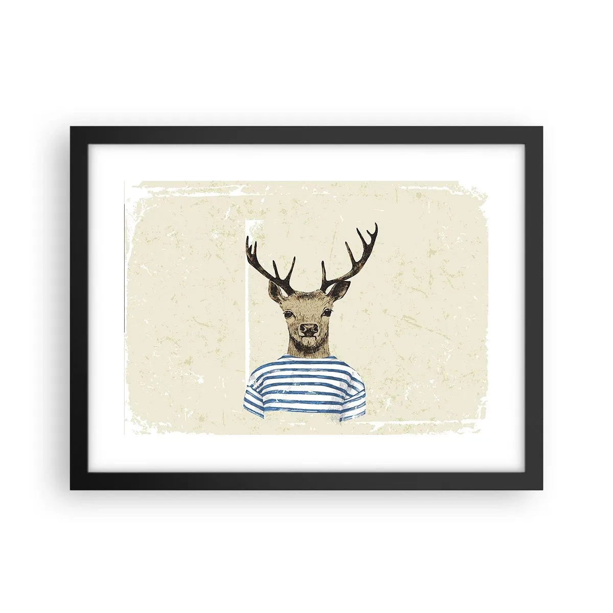 Poster in einem schwarzem Rahmen - Weil ich gestreifte T-Shirts mag! - 40x30 cm