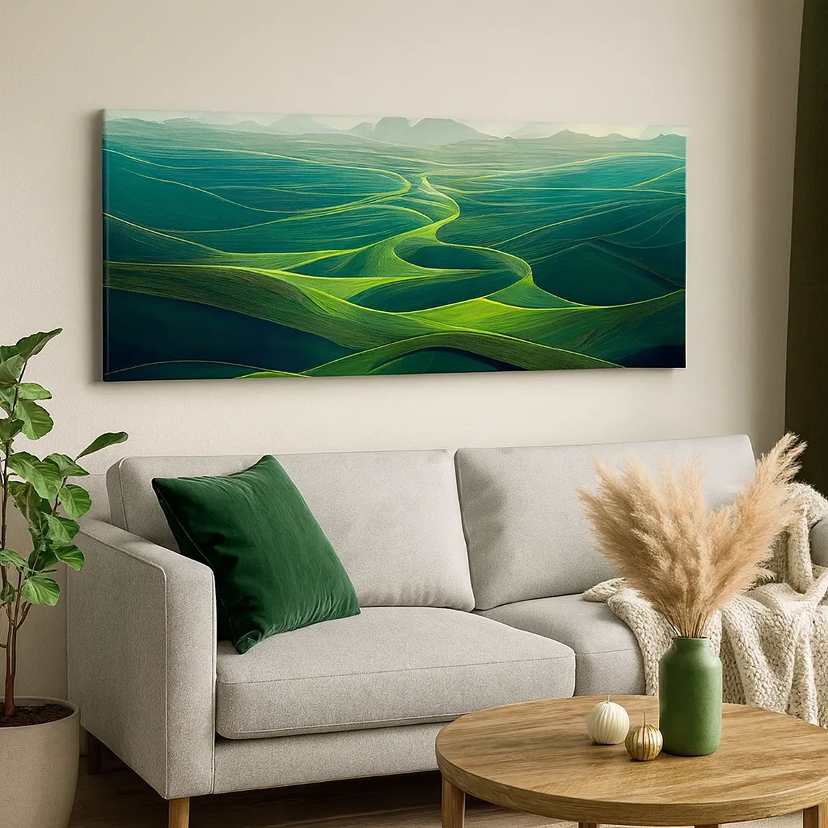 Bild auf Leinwand - Leinwandbild - In den grünen Tälern - 30x30 cm