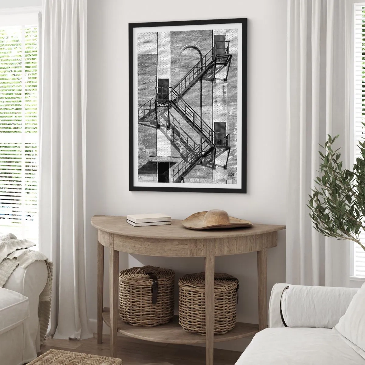 Poster in einem schwarzem Rahmen - Industrieller Stil - 50x70cm - Industrieller Stil - Moderne Wanddekoration für Wohnzimmer und Schlafzimmer ARTTOR