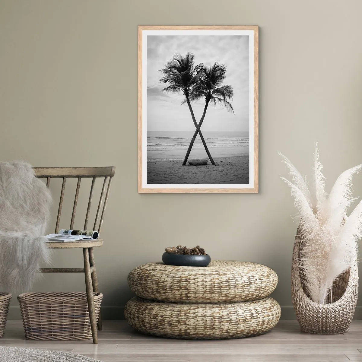 Poster in einem Rahmen aus heller Eiche - Sie spürte eine Präsenz - 70x100 cm