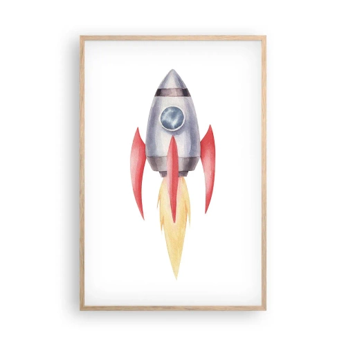 Poster in einem Rahmen aus heller Eiche - Höher, schneller, weiter - 61x91 cm