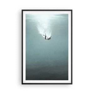 Poster in einem schwarzem Rahmen - In den Armen des Ozeans - 61x91 cm
