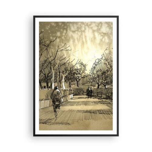 Poster in einem schwarzem Rahmen - Ein Moment mit einer Feder angehalten - 70x100 cm