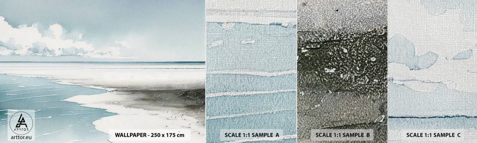 Fototapeten Muster Premium Canvas - Sanfte Flut - Küste, Strand, Gelassenheit - 100x30 cm