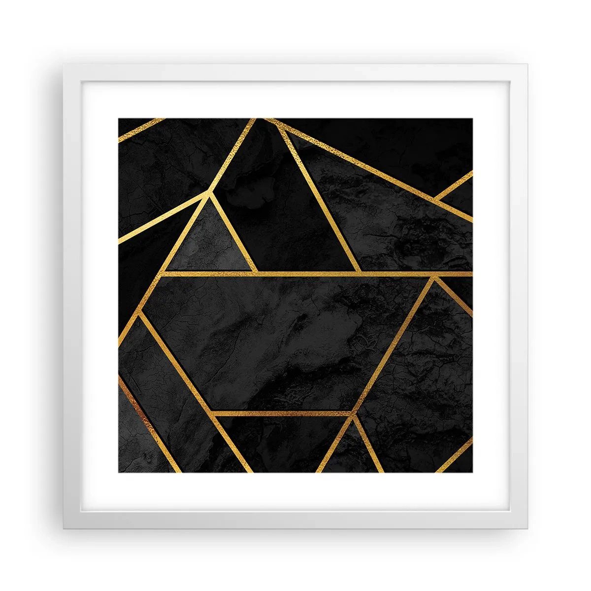 Poster in einem weißen Rahmen - Dunkelheit und Glanz - 40x40 cm