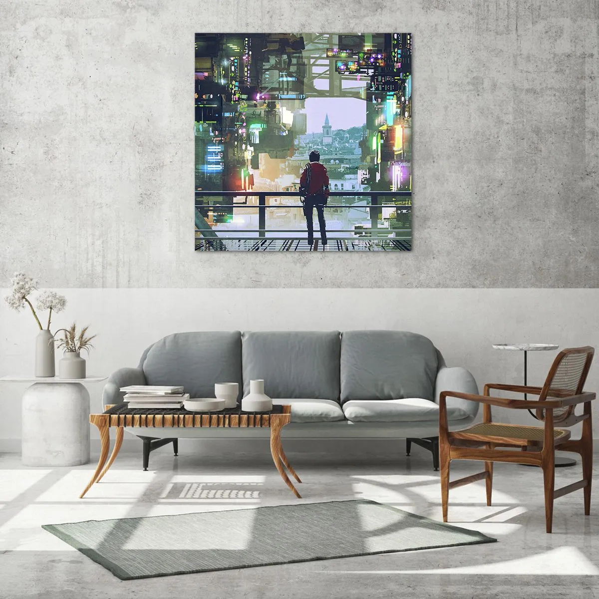 Glasbild - Bild auf glas - Zwei Welten - 50x50 cm