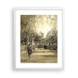 Poster in einem weißen Rahmen - Ein Moment mit einer Feder angehalten - 40x50 cm
