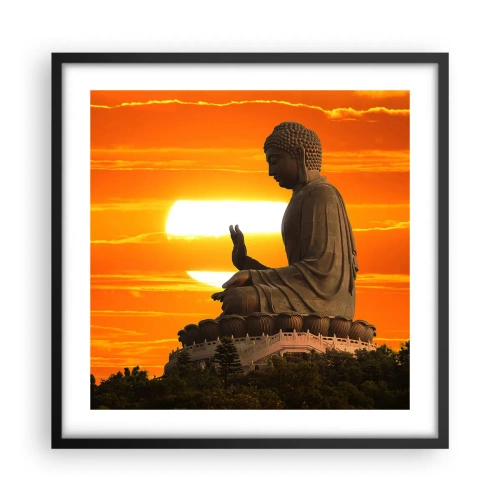 Poster in einem schwarzem Rahmen - Keine Angst vor der Welt - 50x50 cm