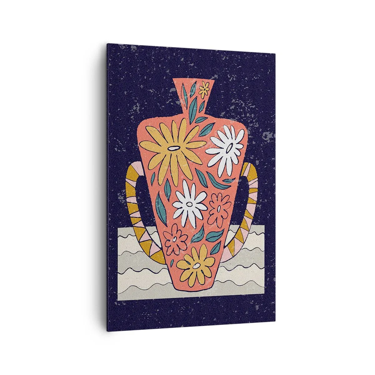 Bild auf Leinwand - Leinwandbild - Bemalter Krug - 80x120 cm