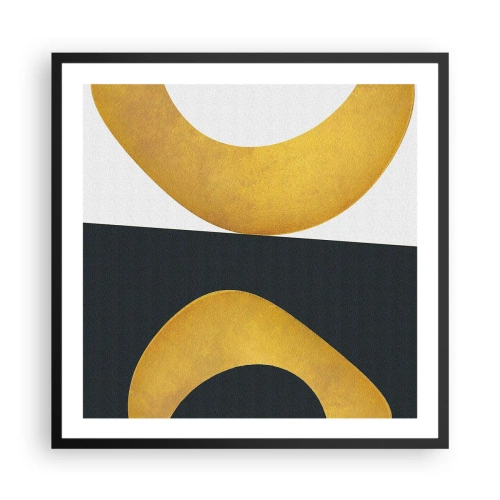 Poster in einem schwarzem Rahmen - Erstens: Gold - 60x60 cm
