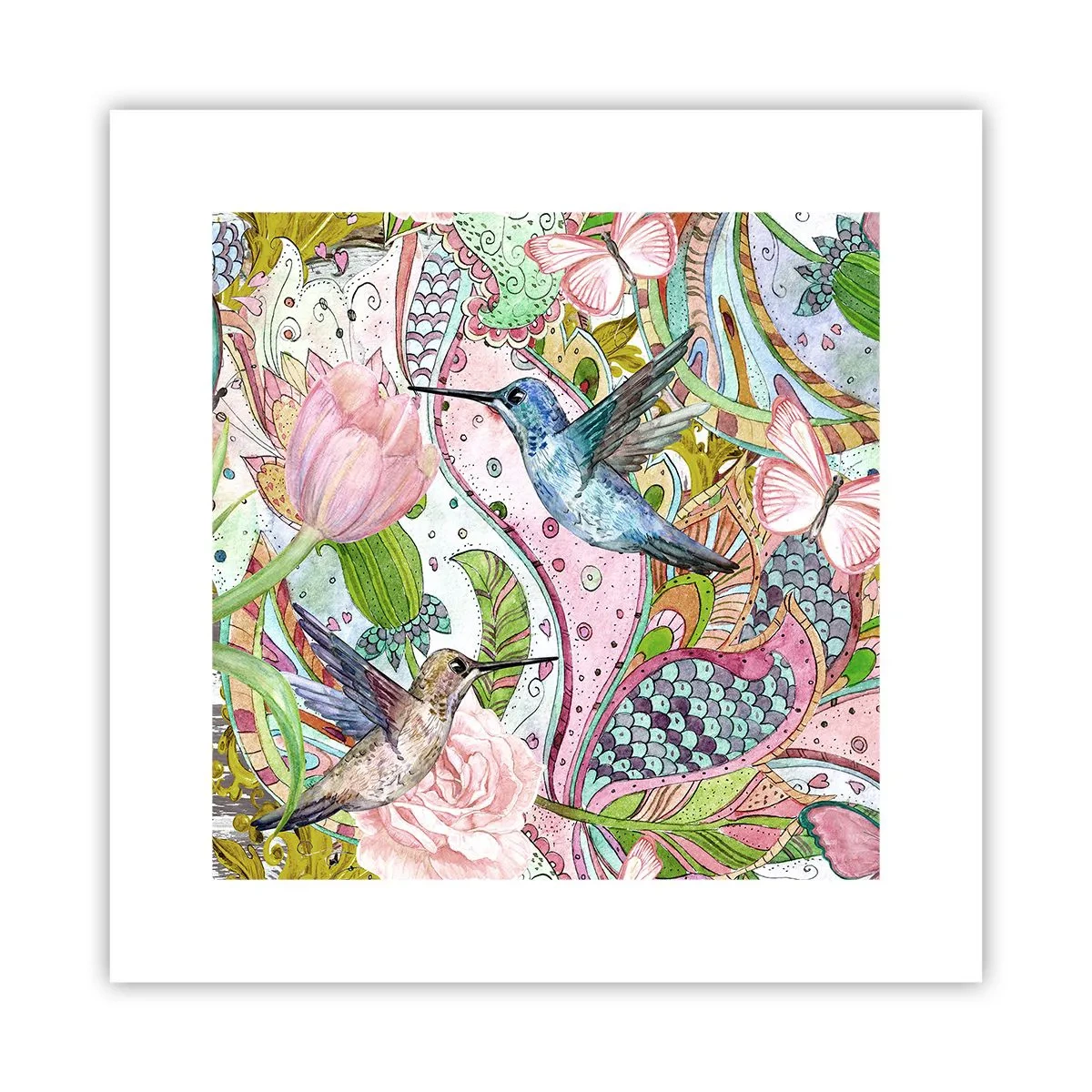 Poster - Verstrickt in Weinreben - 30x30 cm